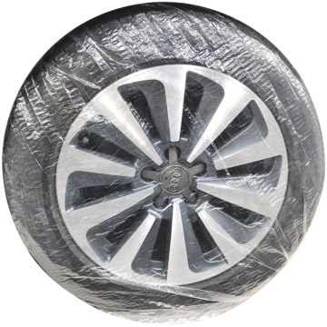 50 PCS Auto Disposable Tire Protective Covers - Transparent Bag for Hub