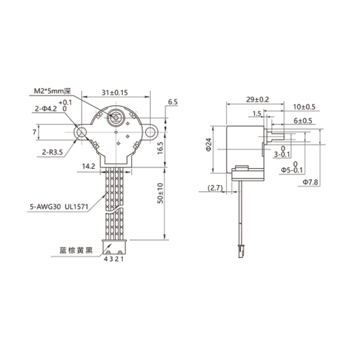 24BYJ28-089 DC Gear Motor - MAINTEX