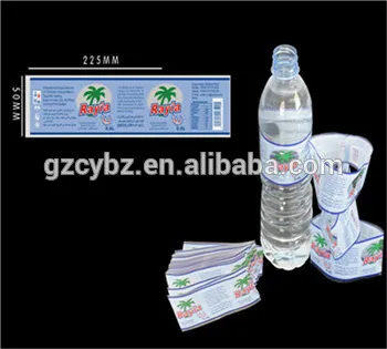 plastic warning labels stickers/plastic water bottle label