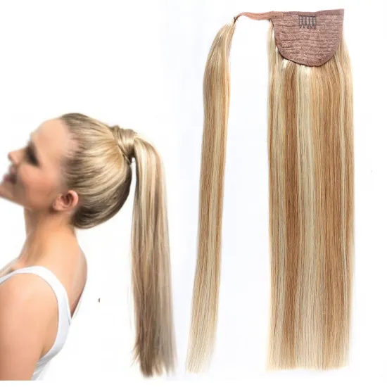Beauty Long Afro wrap around Clip In Drawstring Ponytail Real Human hair Pieces, extensions 100% Human Hair Ponytails