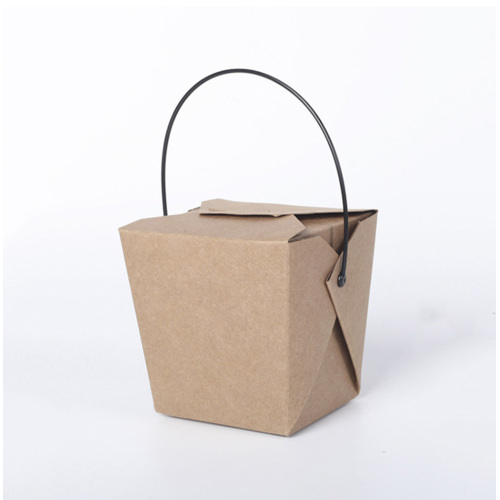 Einweg-Handgriff Kraftpapier Food Takeaway Box