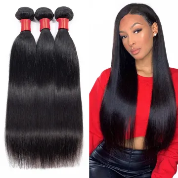 straight hair bundles 100% Human Virgin Remy Hair Unprocessed  Brazilian straight hair bundles with closure