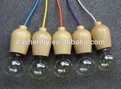 wood chandelier wood pendant lamp/lighting with colourful wire