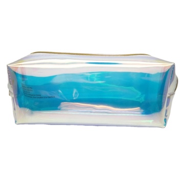 Clear Laser TPU Holographic Cosmetics Soft Zipper Bag