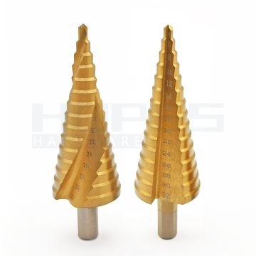 HSS M2 Plual Flute Step Drill Bits محددة لحفر الفولاذ المقاوم للصدأ