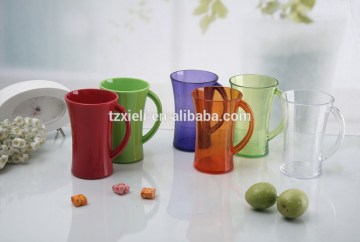 hard plastic cup with handle,drink cup with handle,reusable colorful hard plastic cup,promotional cup