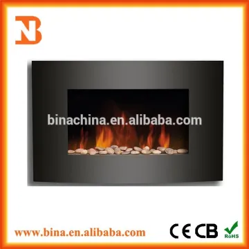 2015 Top Sale decor flame pebble curved electric fireplace heater