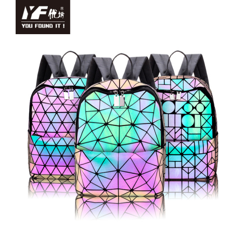 School Backpacks Geometric laser cut luminous women bag big capacity travel school bag for teenage girls Supplier