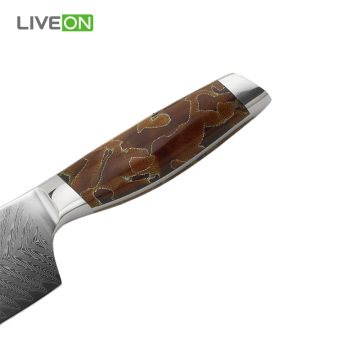 67 capas de cuchillo de chef de acero de Damasco