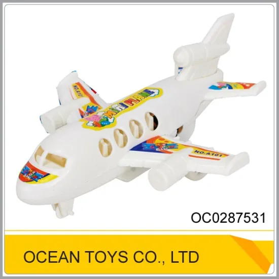 Promotional plastic white friction toy plane OC0287531