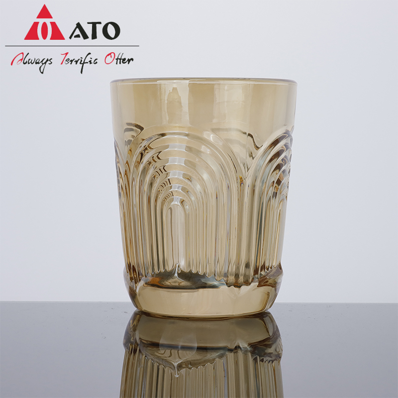 ATO Striped U-shaped Glass Iced American Latte Cup