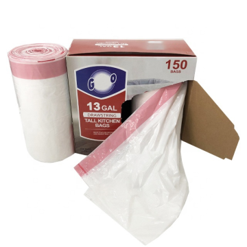HDPE Scented Drawstring Garbage Bags 13 Gallon Kitchen Trash Bags with Drawstring