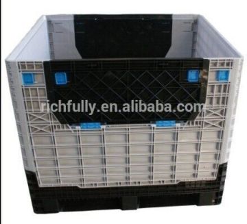 Plastic collapsible storage bin for logistics transport