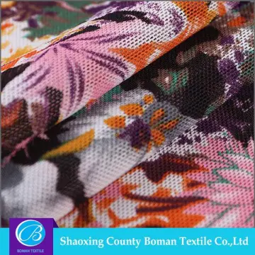 Cheap fabric supplier Beautiful Net polyester spandex print fabric