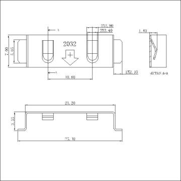 CR2032 CR2025 Coin Cell Retainer Holder Metal