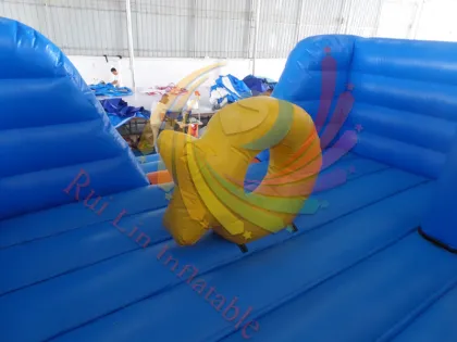 Inflatable moon jumps simple bouncer house for kids