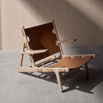 Modern Balcony Reclining Wood Leather Recliner for Living Room Leisure