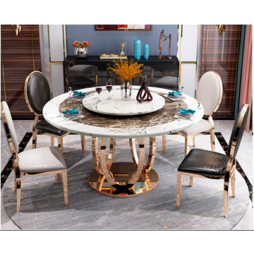 Black Or White Colour Marble Dining Room Furniture