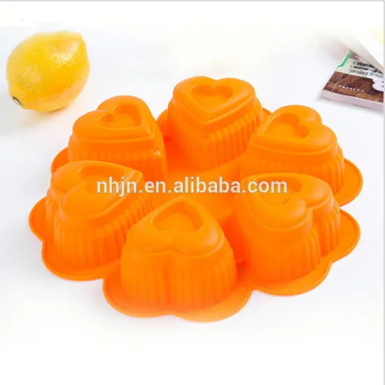 6 lovely heart shape silicone cake pan mold form to kitchen baking