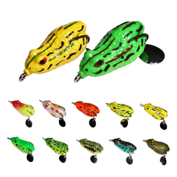 Aoclu 5cm 12g Τεχνητό ψάρεμα δόλωμα - Soft Frog Lure, λαμπερό κουτάλι, πλωτό κολυμβητή κορυφής