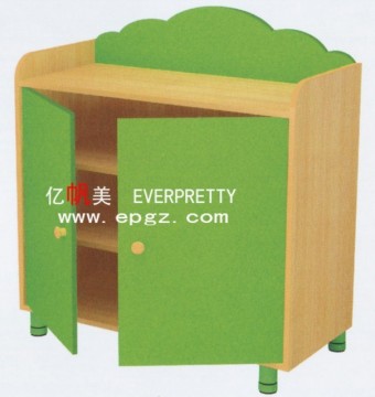 Modern Public Kids Bookshelf, with 2 Doors Cheap Wooden Bookcases, Kids Toy Storge