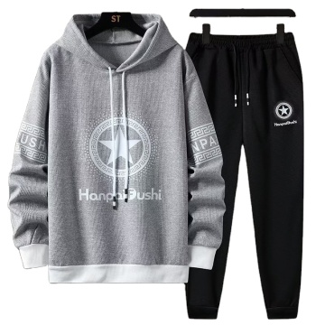Heiße billige koreanische Herren -Gelegenheitsdruck mit Kapuze mit Langarmpullover Sportanzug