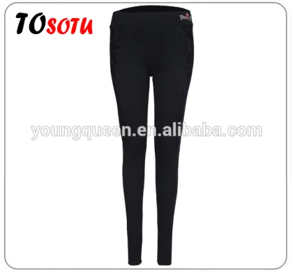 HD14 high elastic lace stitching slim Leggings embroidered Leggings