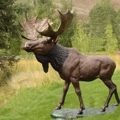 High quality life size bronze copper brass deer statue for garden decoration