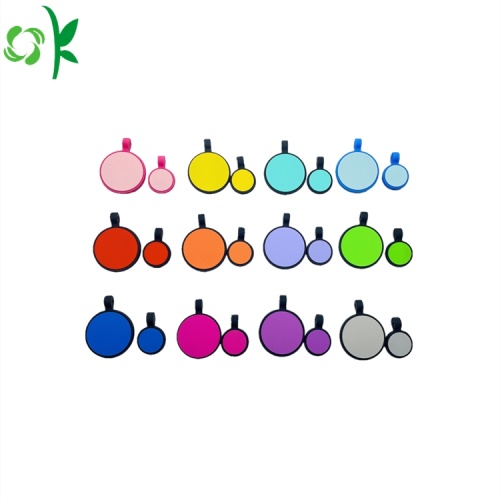 Silicone Pet ID Tag Mini cercle personnalisé