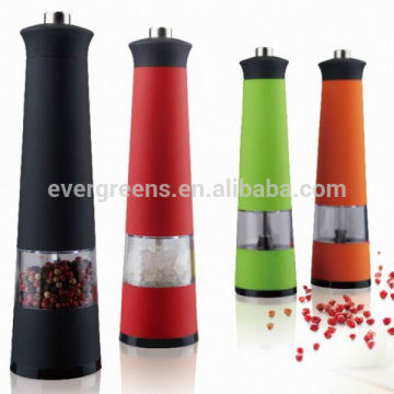 Hot sell battery powered salt and pepper grinder, plastic spice grinder