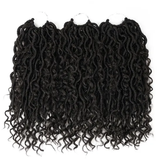 River Goddess Locs Crochet Hair Wavy With Curly Ends Pre-loop Synthetic Crochet Braids Twist Braiding Goddess Faux Locs Hair
