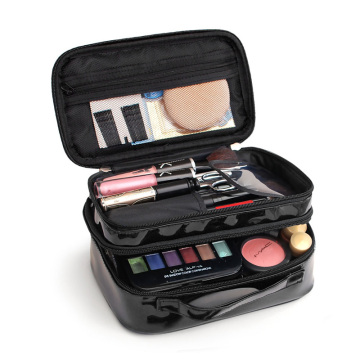 Shiny PU Water Resistant Makeup Bags Cosmetic Organizer