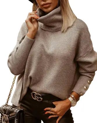 Women Causal Turtleneck Knit Sweater