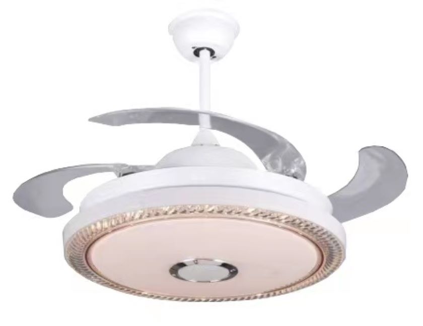 Ventilateur de plafond rétractable moderne de 42 pouces avec Bluetooth