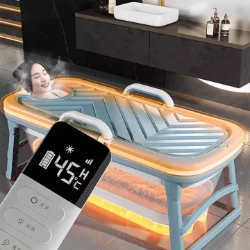 Portable Freestanding Folding Plastic Bathtub for Adults