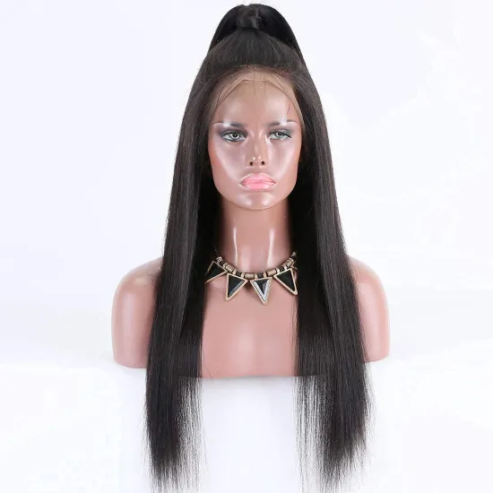 Wholesale high quality hot sells No any split ends straight 100% rumy human hair for woman front lace wig lace front wig