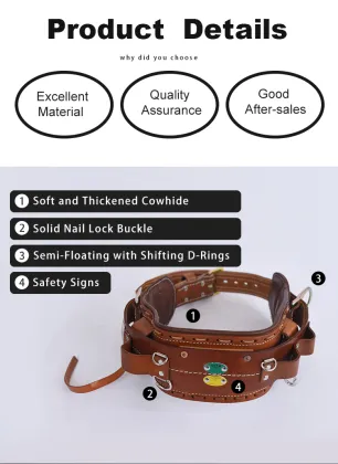 Lineman Cowhide Safety Harness Climbing Belt