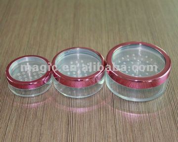 Cosmetic loose powder container, powder jar, powder case