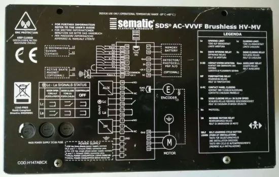 SDS AC-VVVF BRUSHLESS HV-MV Sematic Door Operator Controller