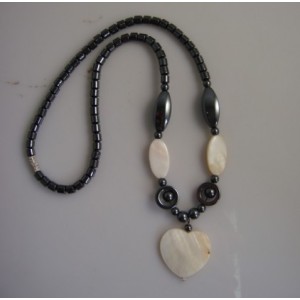 Collier de coquille de perle d&#39;hématite