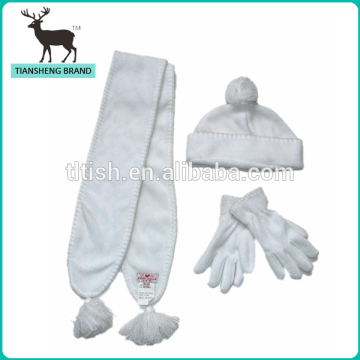 popular special knitted set gloves scarf & hat like snow princess