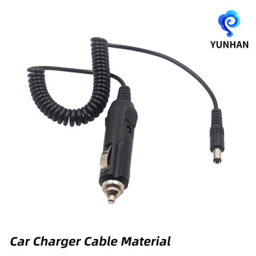 Coiled Car Cigarette Lighter to DC Plug Cable