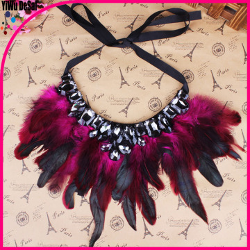 2015 New Fashion Style Pendant women Feather Necklace