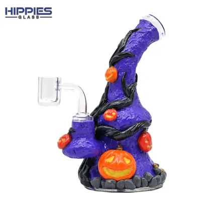 Hand Painted Dab Rigs with pumpkin ghost House