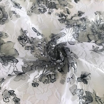 Printed Poly Lace Fabric