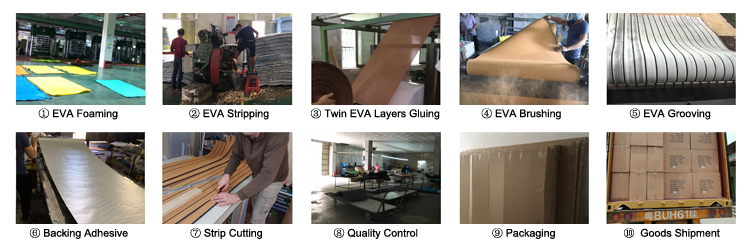 Synthetic Teak EVA Rv Flooring Non Slip Sheet edges