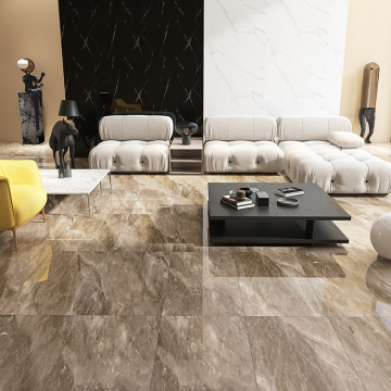 China Price Design Tiling Brown Shiny Floor Glazed Glossy Polished Porcelain Jointless Marble Granite Wall Tile for Room