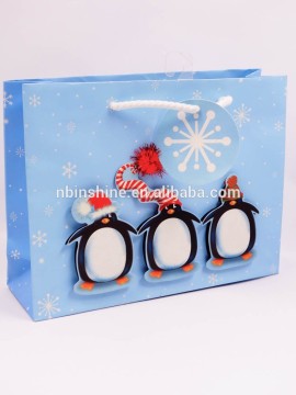 Hot sale full color paper gift bag with handles for promotion , promotional bag