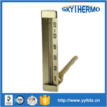 90 degree angle minimum maximum metal case mercury glass thermometer