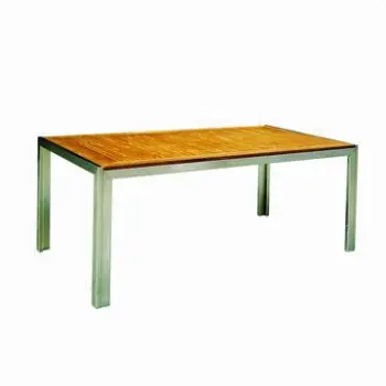 Stainless Steel Teak Wooden Table